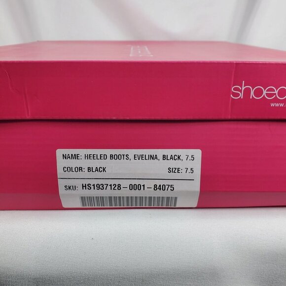 ❤Shoedazzle Women's Black Suede Evelina Knee High Boots Heeled Side Zip Size 7.5 - Picture 8 of 10